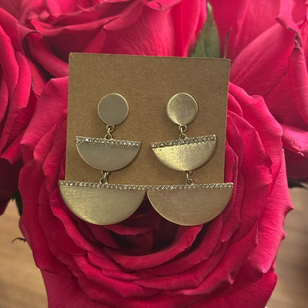 Gold Half-Moon Dangle Earrings